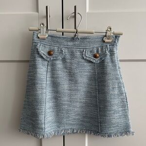 ZARA Blue Tweed Skirt XS